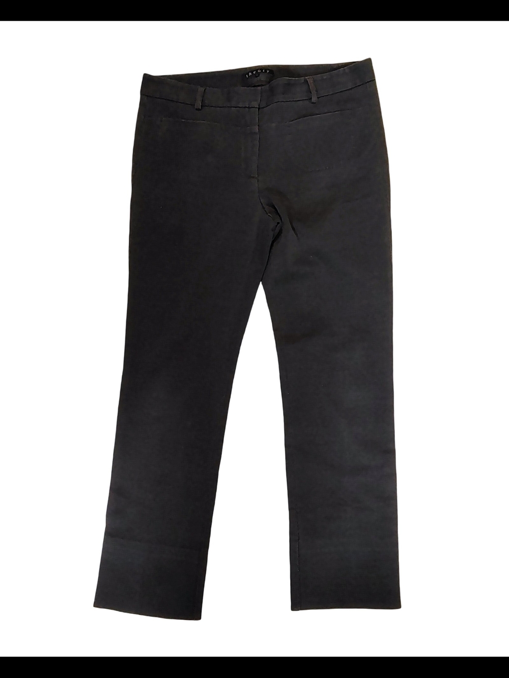 Theory Blackish Brown Straight-Leg Dress Pants - Picture 1 of 4
